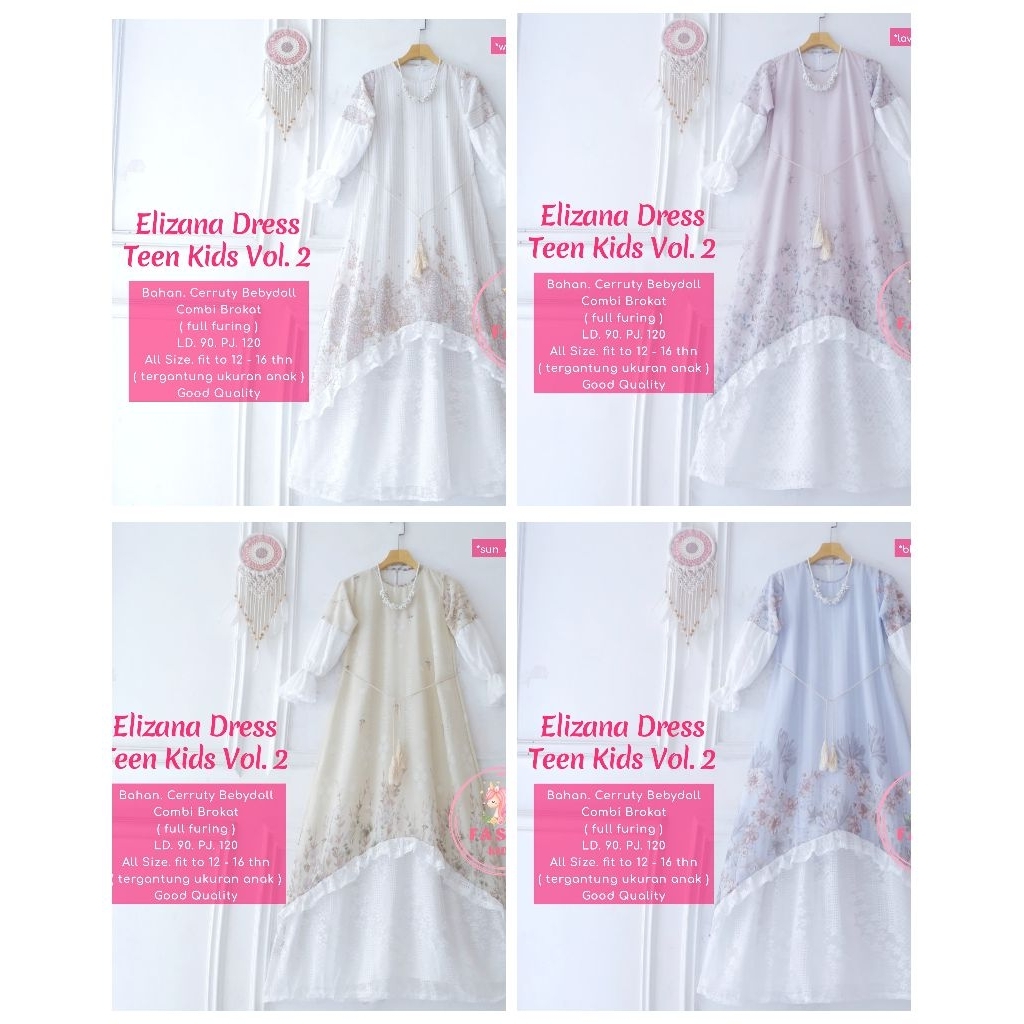 Dress kids|Gamis anak|Andine set Teen kids|Belvina|Rayya|Elizana|