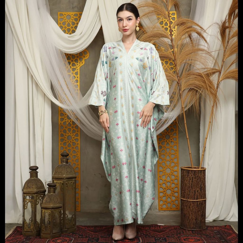 Kaftan Hijau Mint | Kaftan Green | Kaftan Modern | Kaftan Jumbo | Long Kaftan | Dress Hijau Mint | D