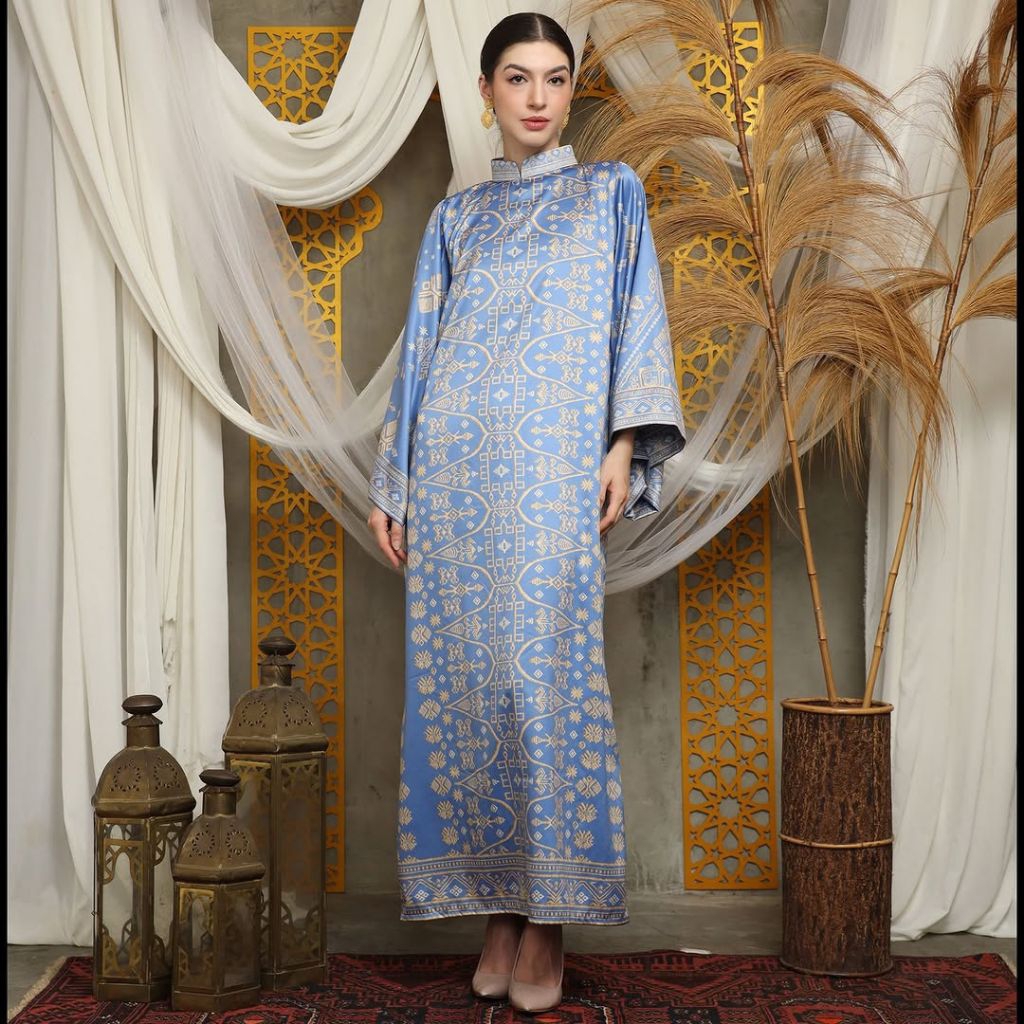 Kaftan Biru | Kaftan Blue | Kaftan Modern | Kaftan Jumbo | Long Kaftan | Dress Biru | Dress Blue | L