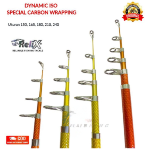 Joran Antena Telescopic Relix Dynamic Iso 150 165 180 210 Cm Carbon Wrapping