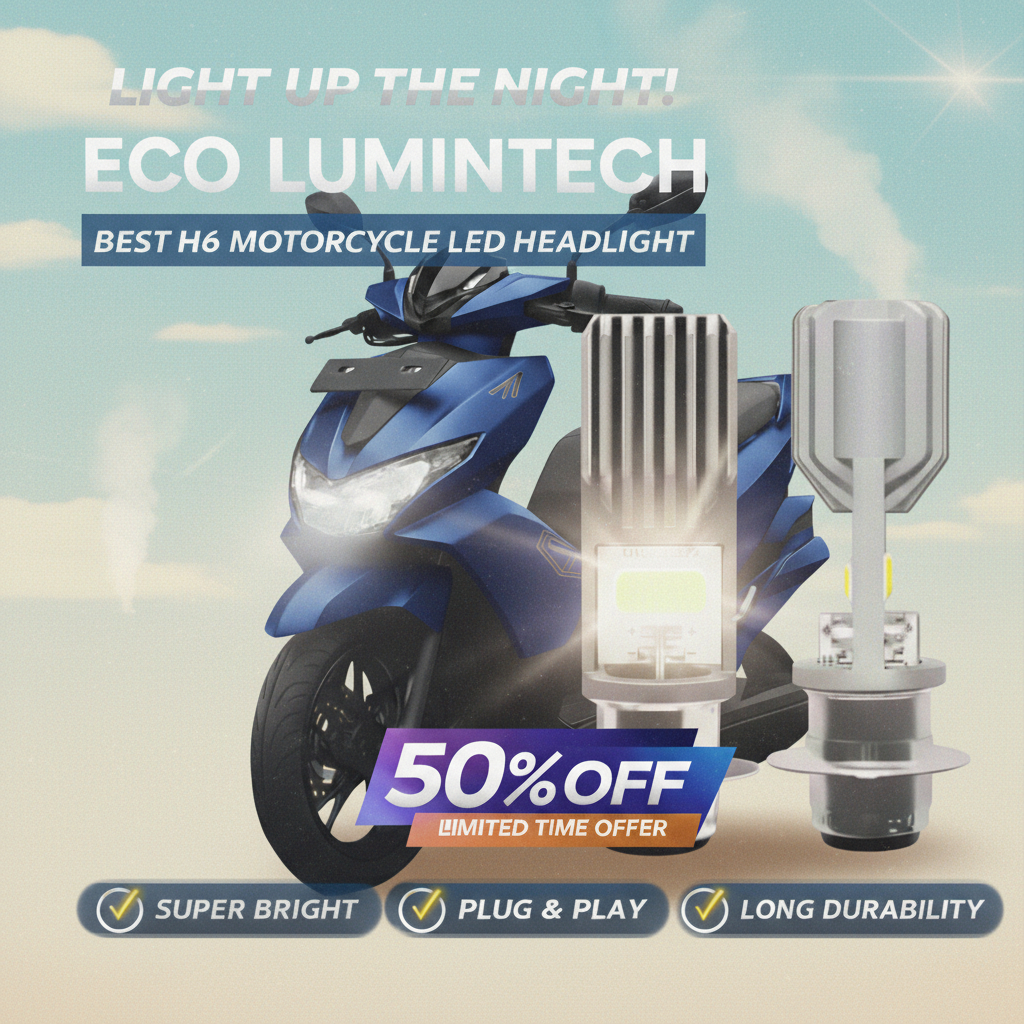 Headlamp LED Motor H6 Fokus dan Stabil - ECO LUMINTECH