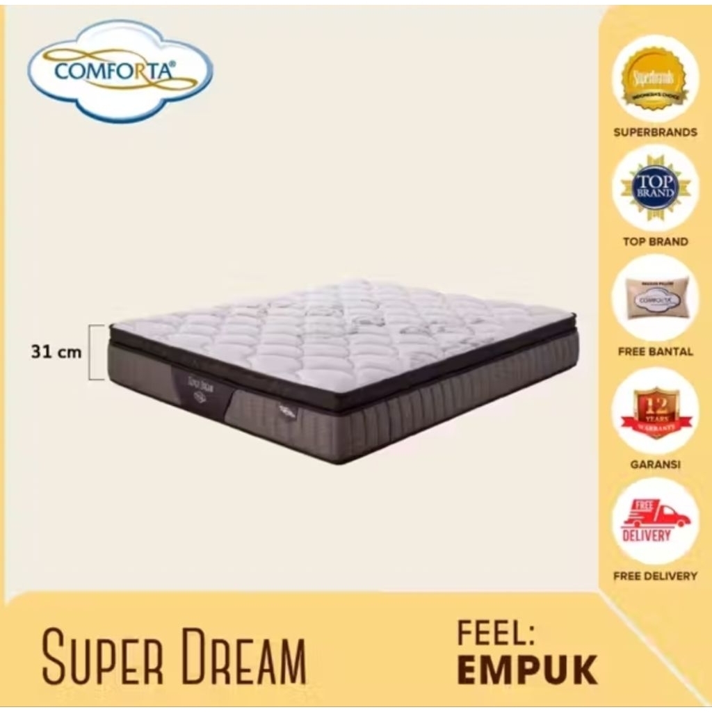 [COMFORTA_BANJARMASIN] PROMO KASUR SPRING BED COMFORTA SUPER DREAM (TEBAL:31CM)