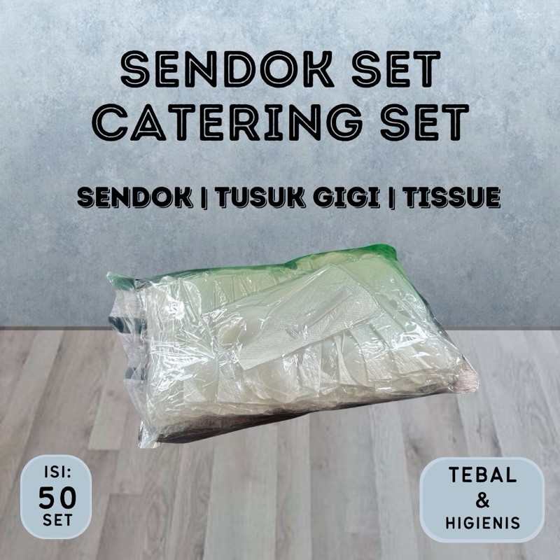Sendok Set Catering Plastik Tisu Tusuk Gigi | Sendok Garpu Katering