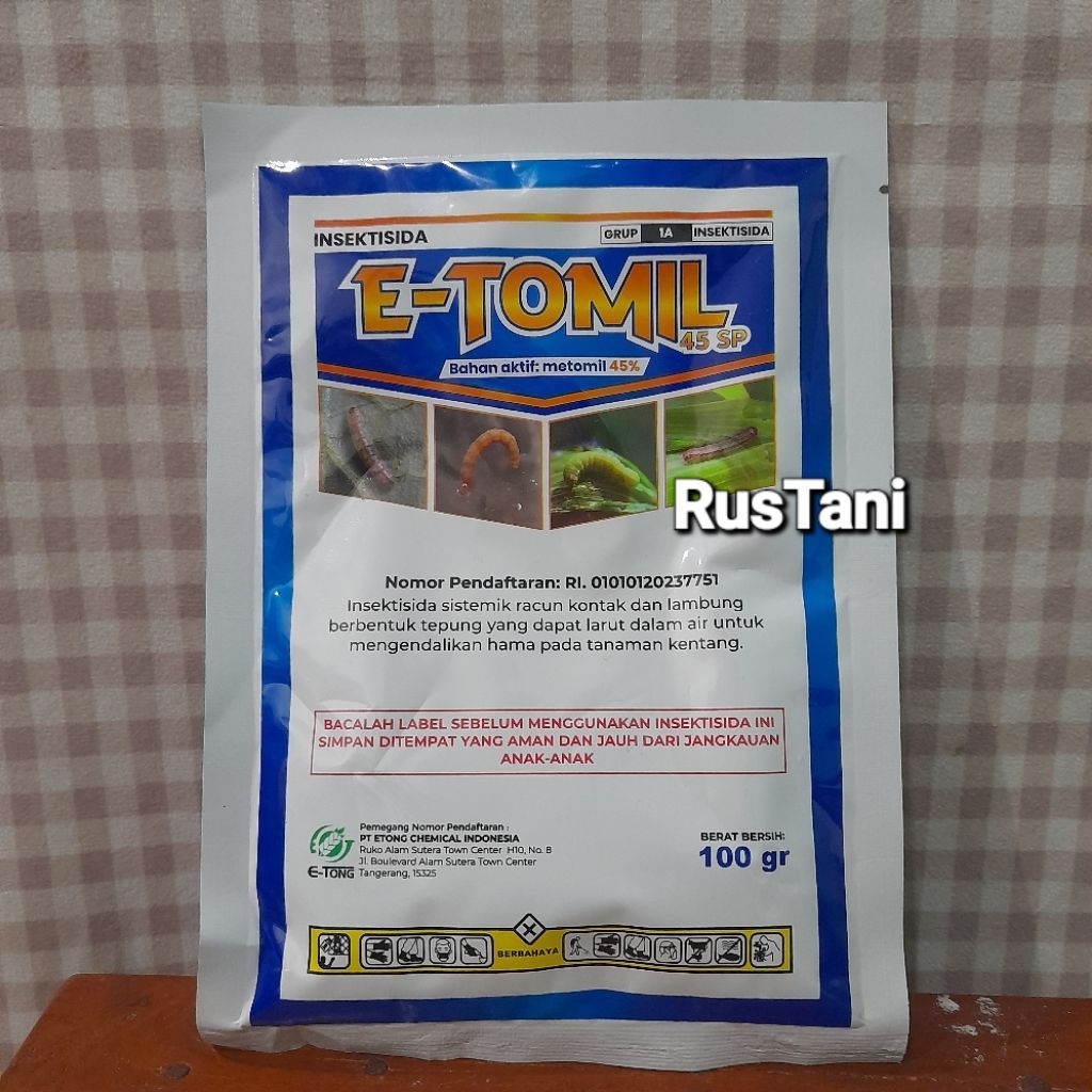 Insektisida E-TOMIL 45SP 100Gr Bahan aktif : Metomil 45%