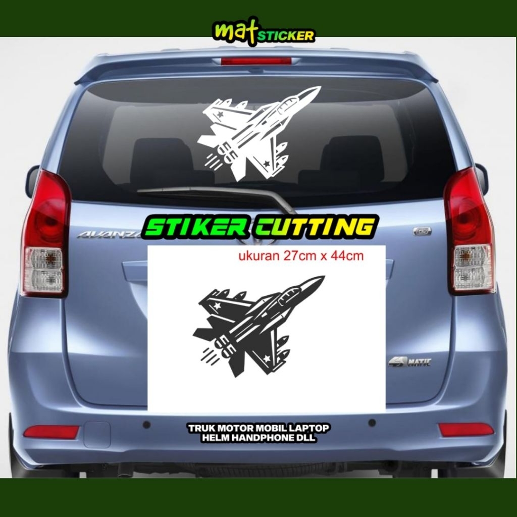 STIKER KACA BELAKANG MOBIL LOGO PESAWAT JET STICKER CUTTING