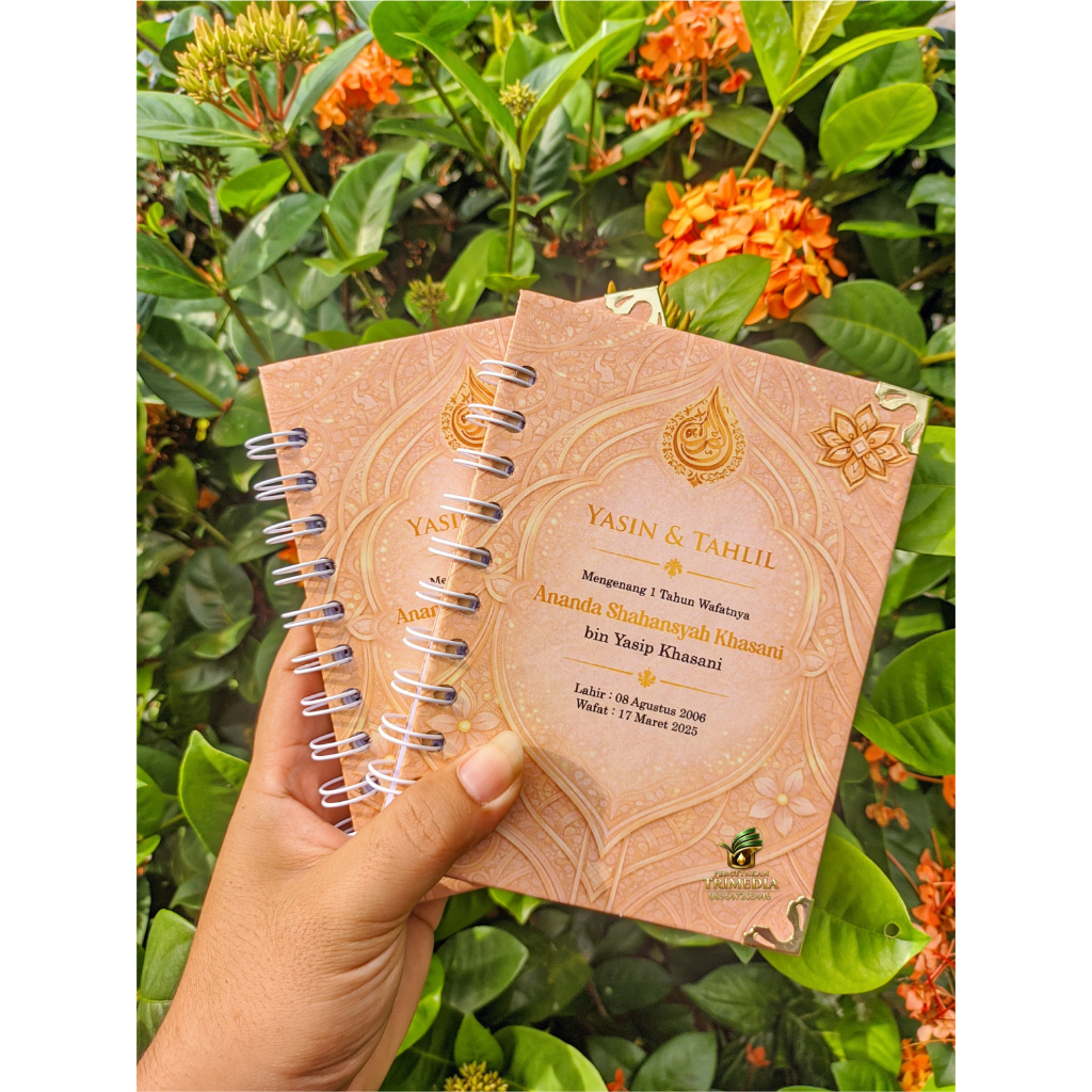Buku yasin dan tahlil hardcover custom desain / buku yasin jilid spiral / isi buku 224  halaman art 