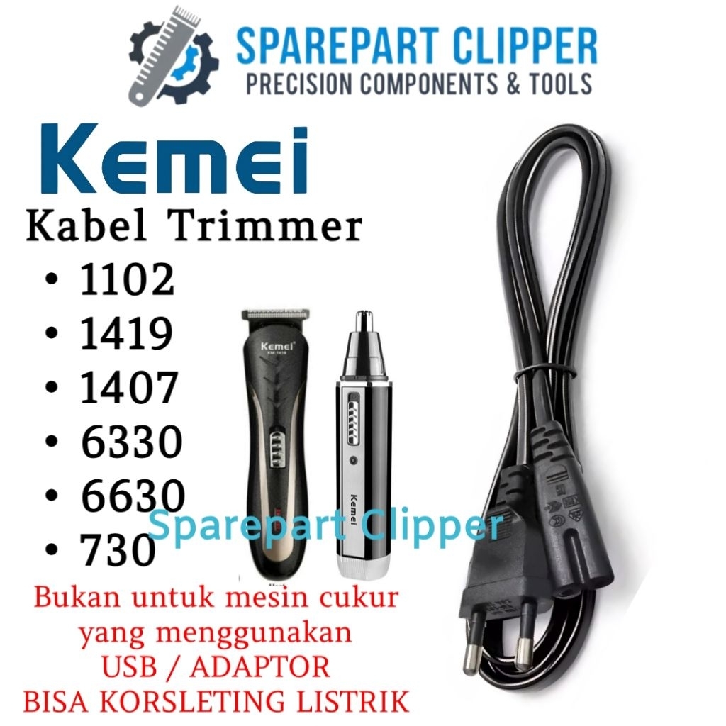 Kabel Cas Kemei 1407 1419 6630 1102 Charger Trimmer Kemei #CP