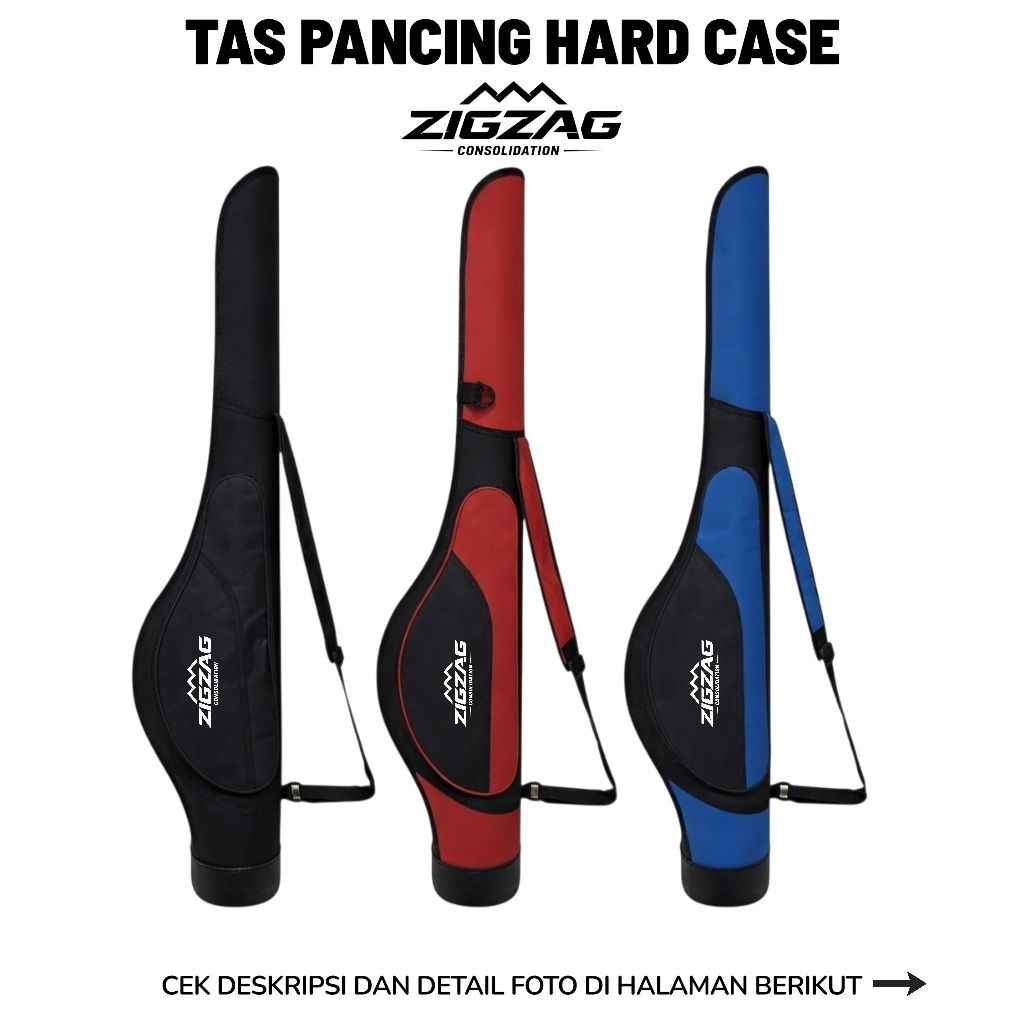 Tas Joran Pancing Hard Case Fiber ZIGZAG Anti Air - Size 60 CM/150 CM - Tas Pelindung Joran Pancing 