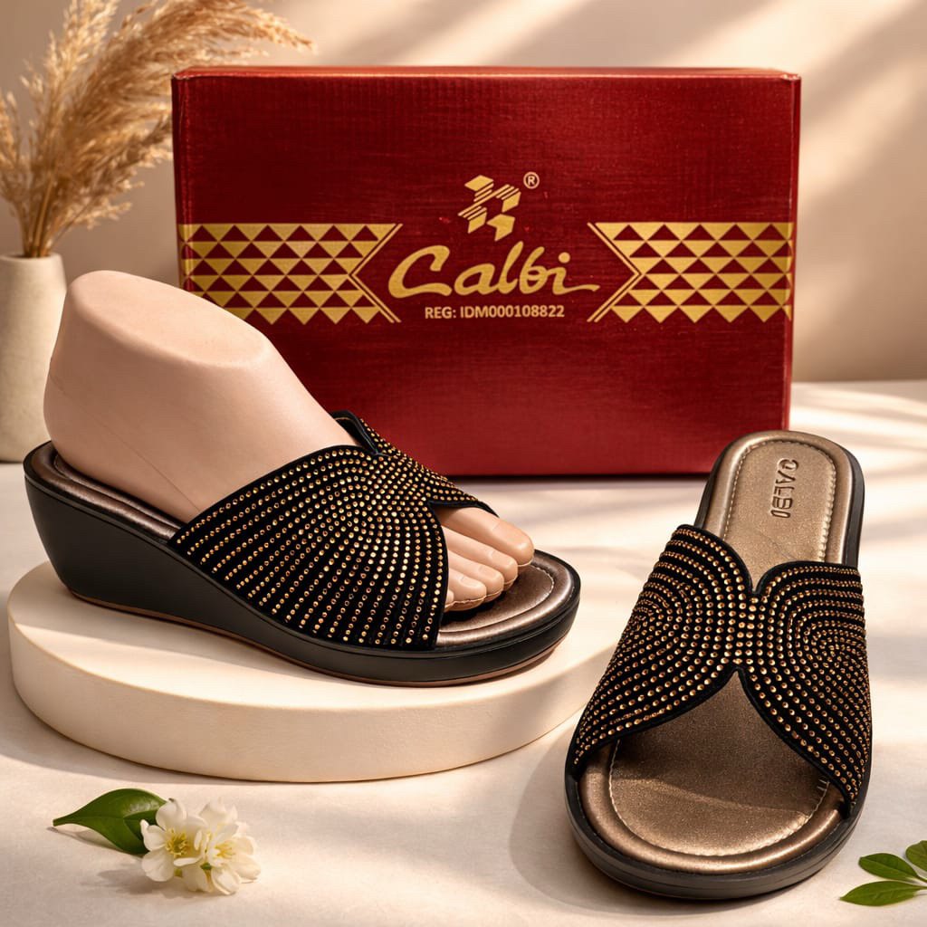 Sandal Wedges Wanita Sandal Pesta Blink Calbi FKX Terbaru
