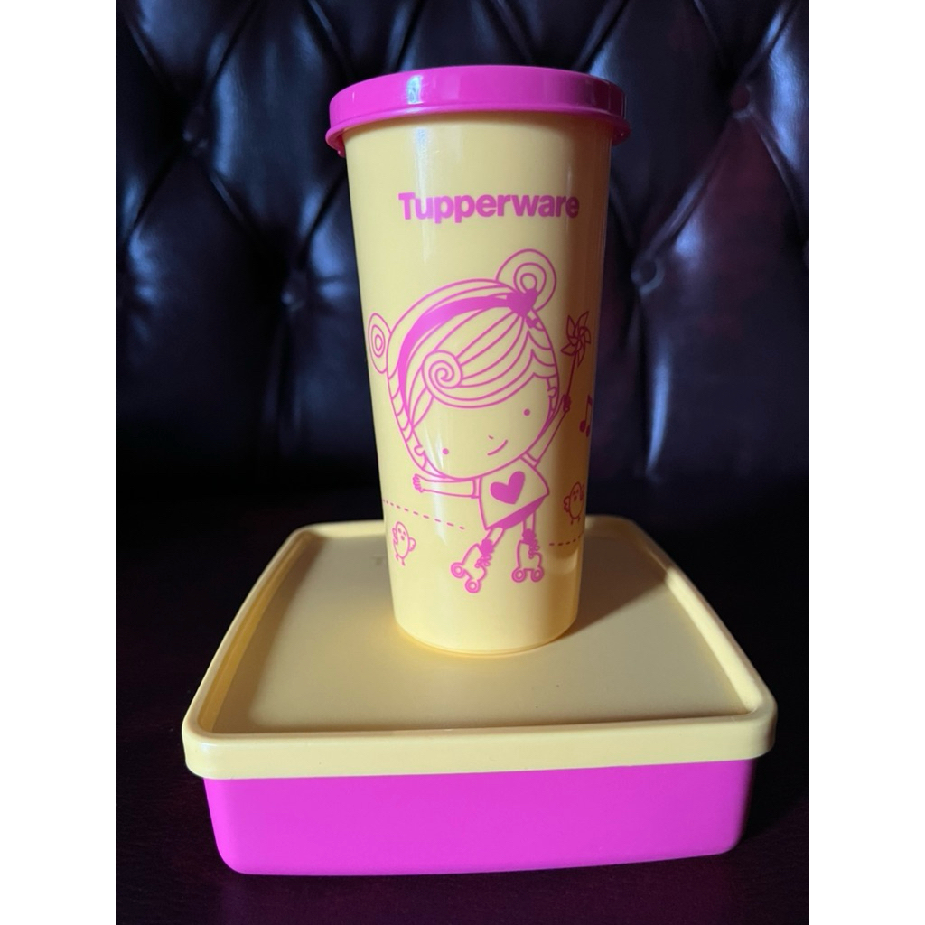 Wadah Bekal Tempat Makan dan Tumbler Minum Anak Tupperware (Baru )