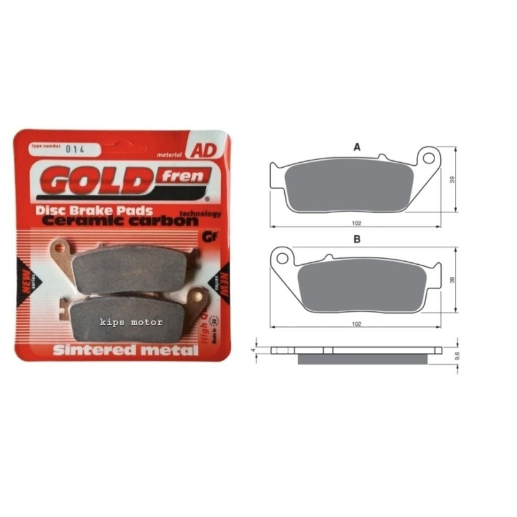 Kampas rem depan Honda CB 500 X / F CB500X CB500F GoldFren 014