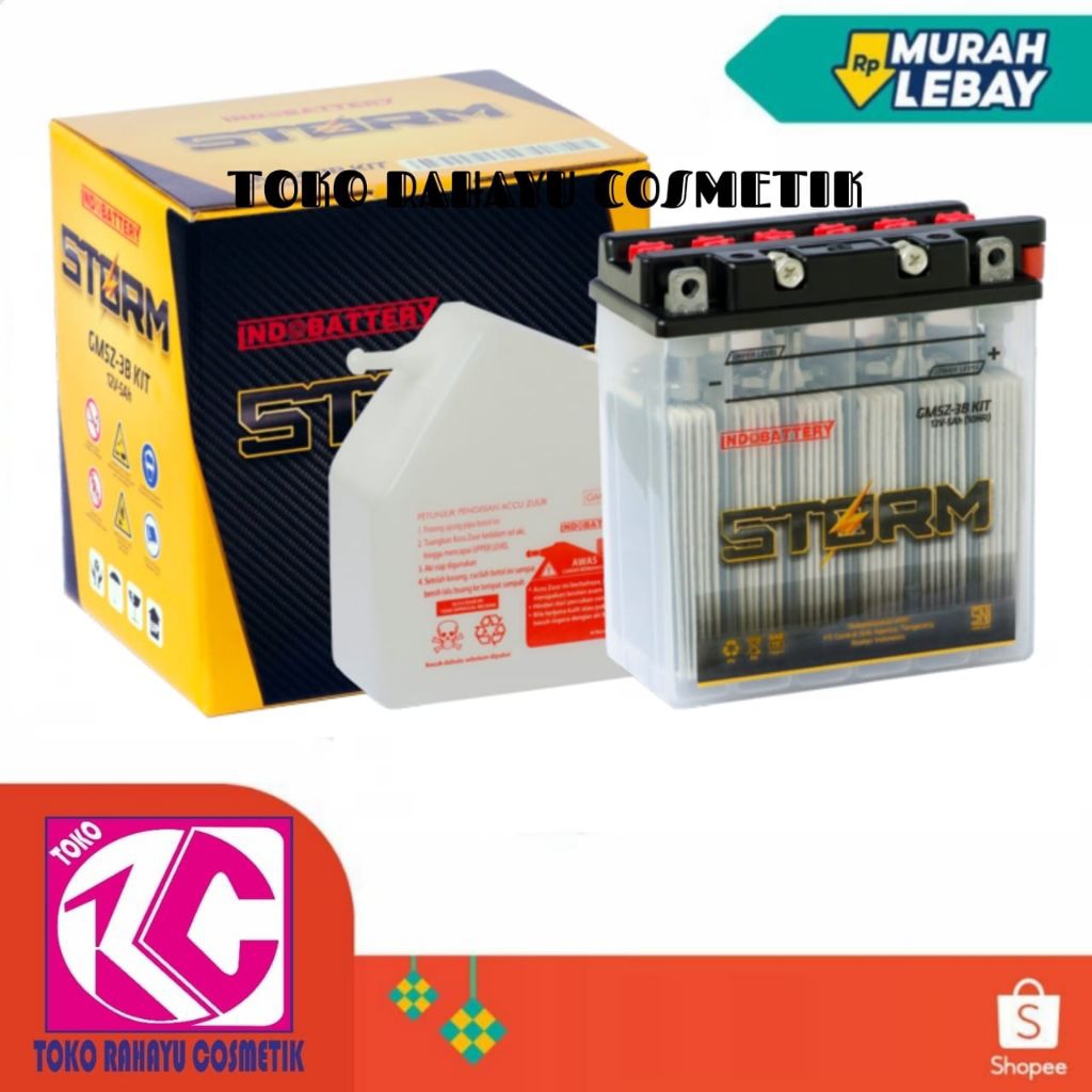 Indoparts Indobattery Strom GM5Z-3B-KIT-S Aki Basah Motor