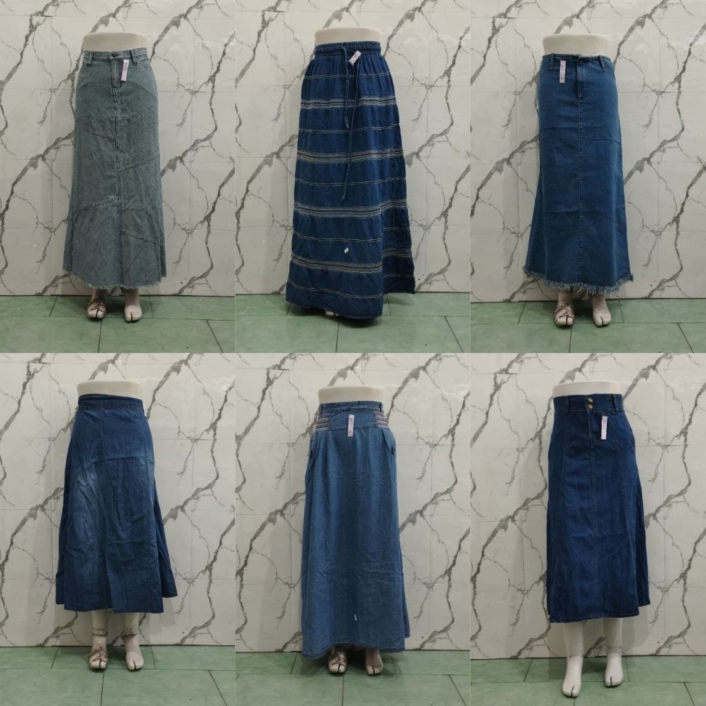 ROK JEANS PART 4 / ROK JEANS PANJANG / ROK JEANS MIDI