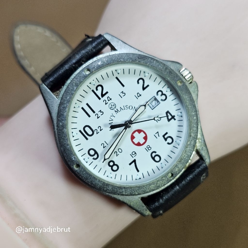 Jam Mavy Maison P-2150 Military Dial Grey White Bekas