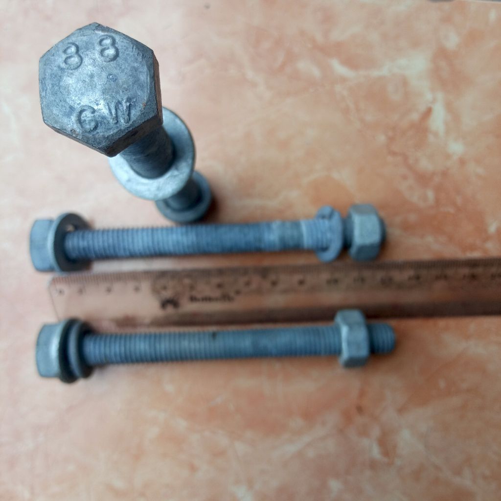 baut M12×120mm full dratt galvanis