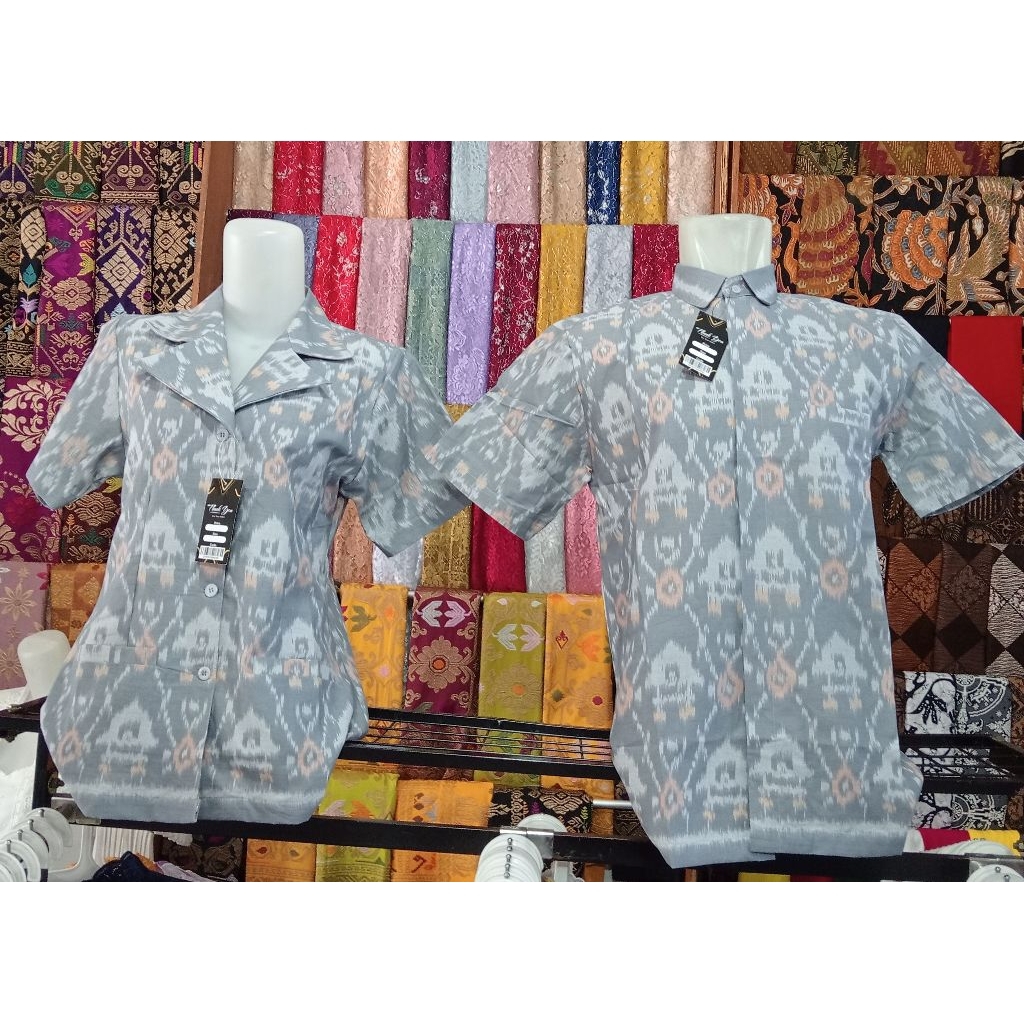 couple endek( kemeja endek cowok & cewek)