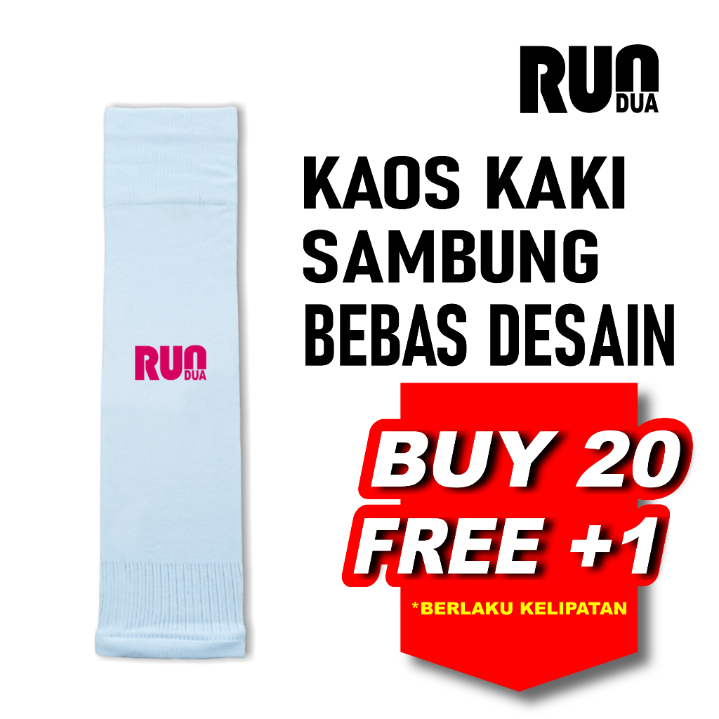 Rundua Kaos Kaki Custom Sambung 3ply Bebas Desain Logo Bola Futsal