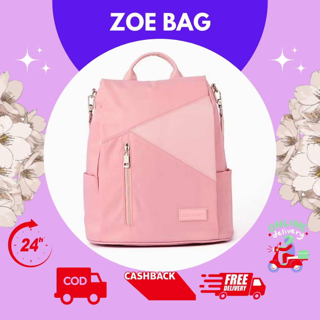 ZOE PLUS BAG by JIMS HONEY tas gendong cewek backpack wanita anti air anti maling parasut