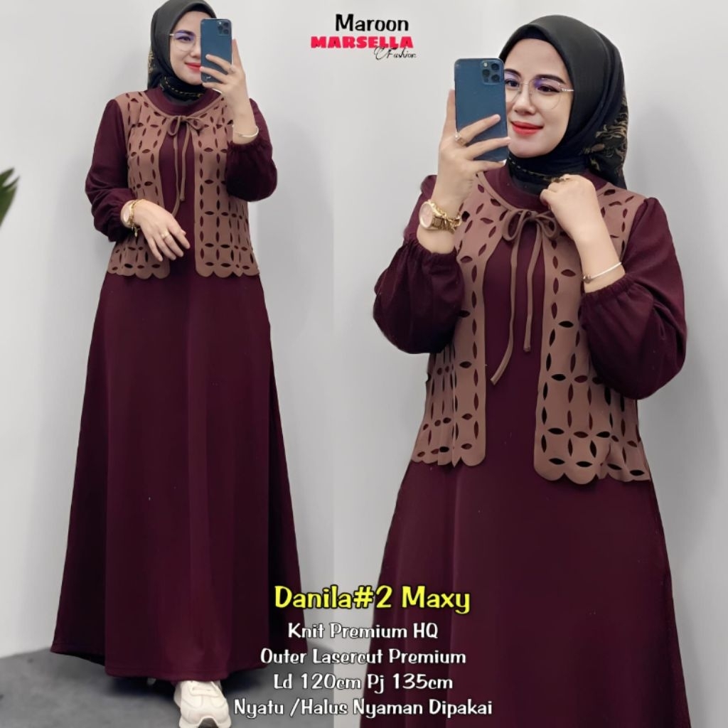 Danila 2 Maxy Ori Gamis Knitt Premium+Outer Lasercut Ld 120