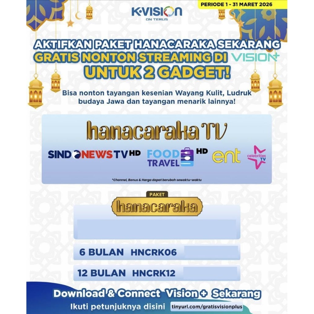 Voucher Paket Hanacaraka K-Vision