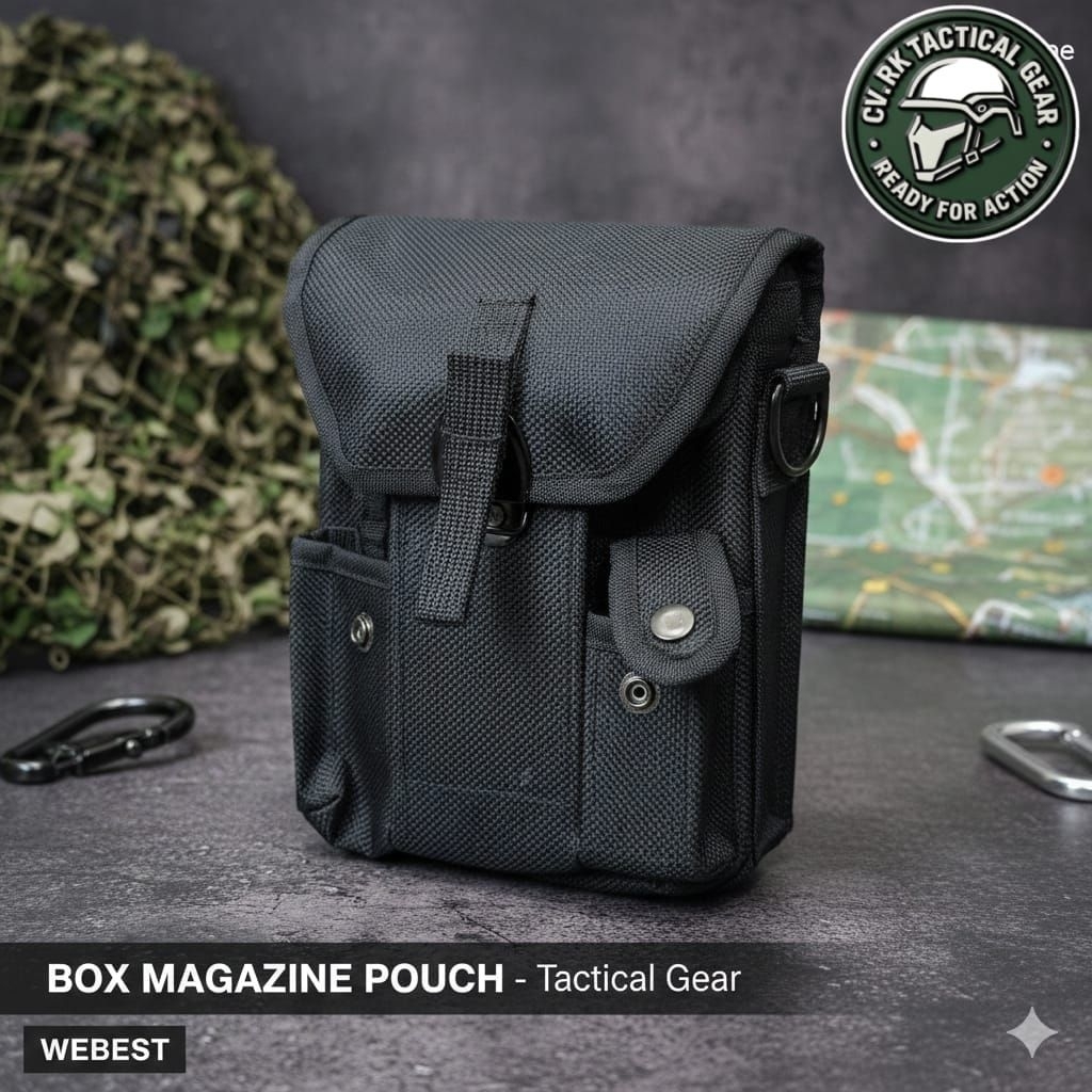 BOX MAGAZEN HITAM CANVAS POLIESTER NYAMAN/TAS MAGAZINE JATAH TNI/RKT MagBox Tactical Pro