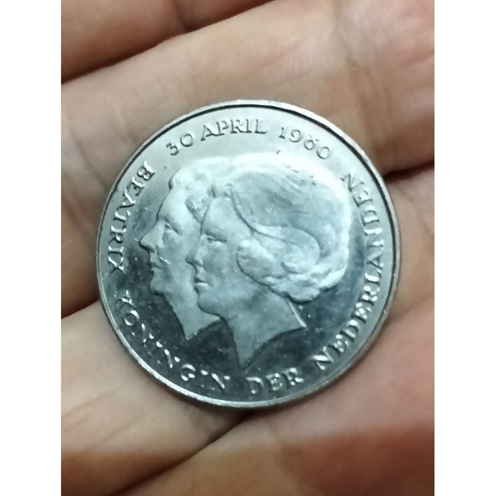 koin Kuno 1 Gulden nederland Juliana koningin