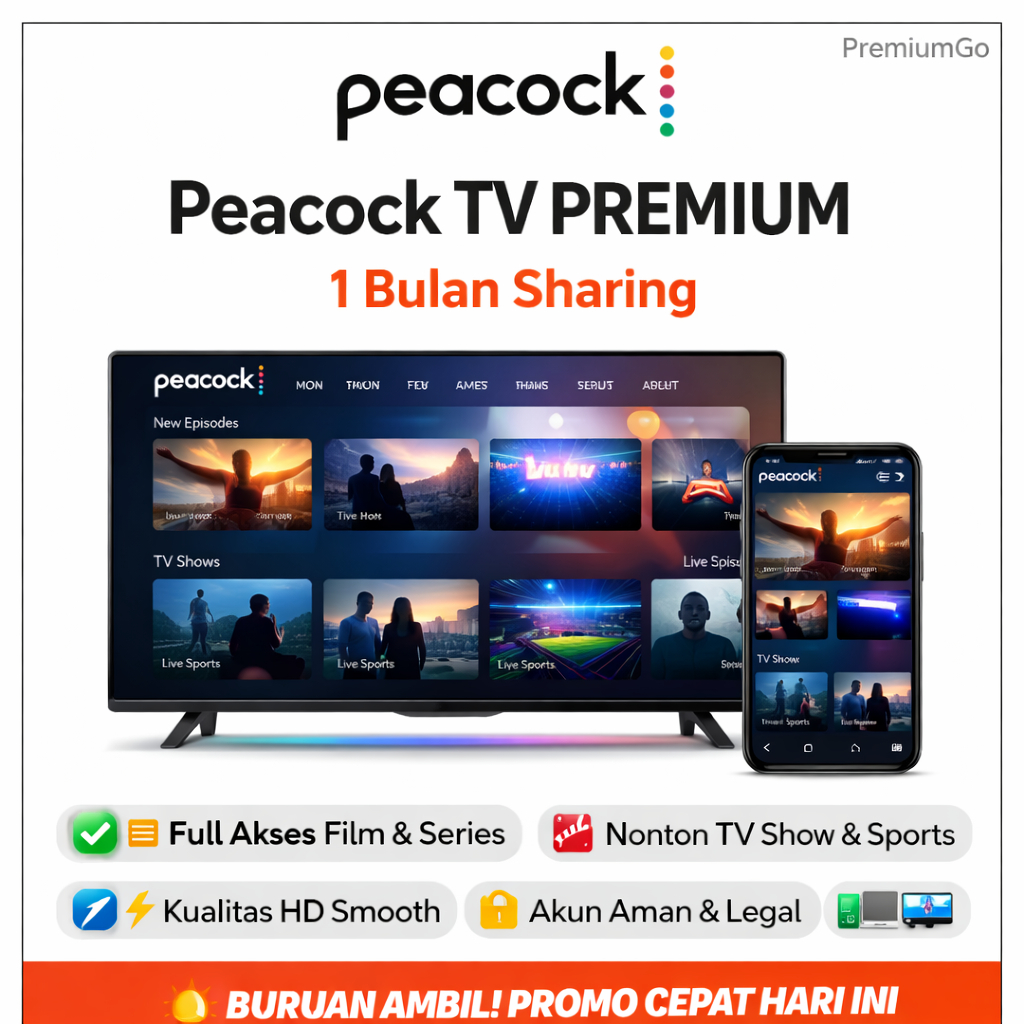 [24/7] Akun Peacock TV Premium 1 Bulan Sharing | Nonton Movie dan TV Show