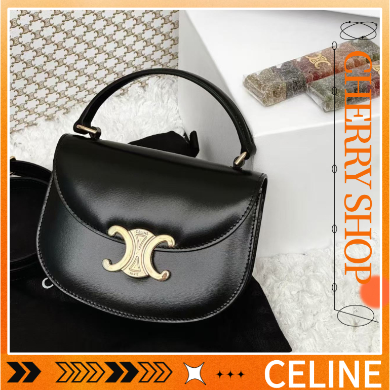 100% Celine  BESACE TRIOMPHE MINI BAG IN SHINE CALF LEATHER celine bag