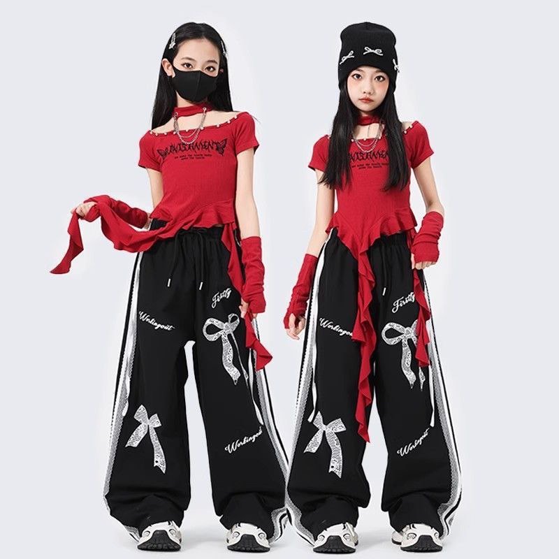 [JEWELS KIDS] MACKANZIE RED SPORTY SET/ SETELAN BAJU DANCE ANAK TANGGUNG IMPORT/ SETELAN BAJU ANAK R