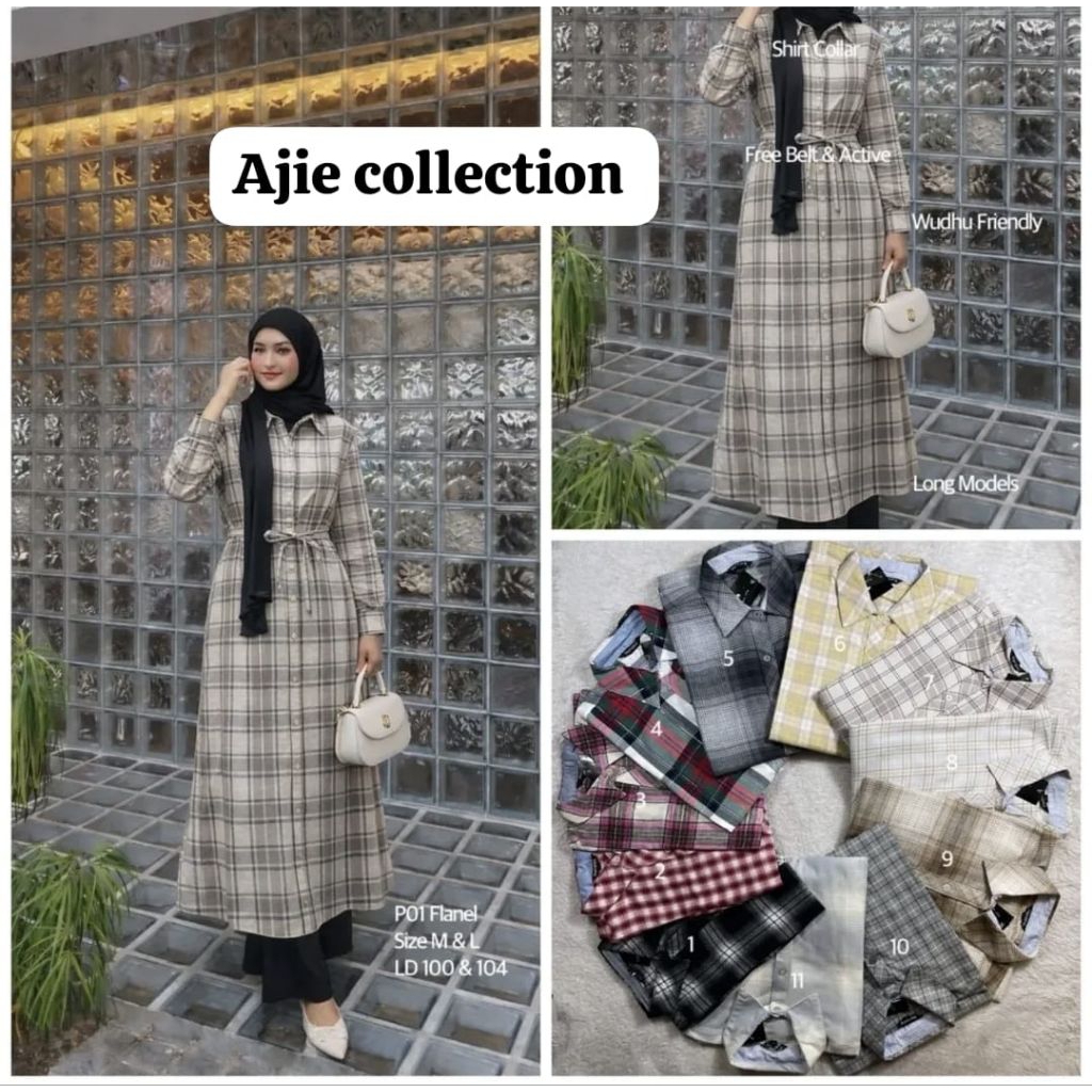 Kemeja Tunik Flanel import