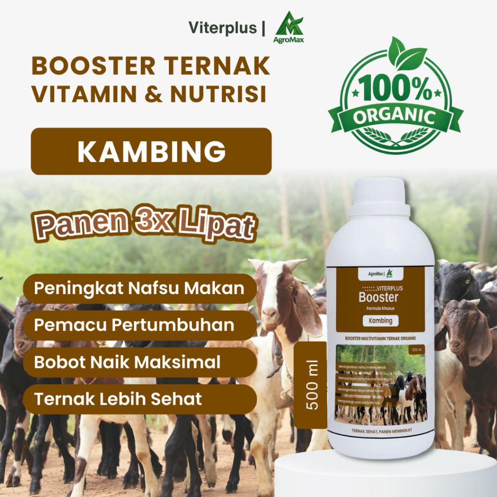 Viterplus Vitamin Kambing 500ml Booster Imun & Penambah Nafsu Makan | Suplemen Ternak Kambing Etawa 