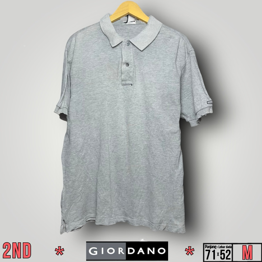Kaos Polo Pria Giordano Grey Size M (71x52)cm