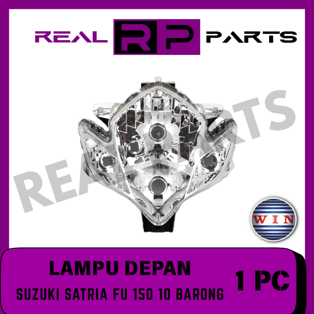 REAL-PARTS/WIN-LAMPU-DEPAN/REFLEKTOR/HEADLAMP/HEADLIGHT/MOTOR/SUZUKI/SATRIA-FU-150/BARONG/2010-2013/