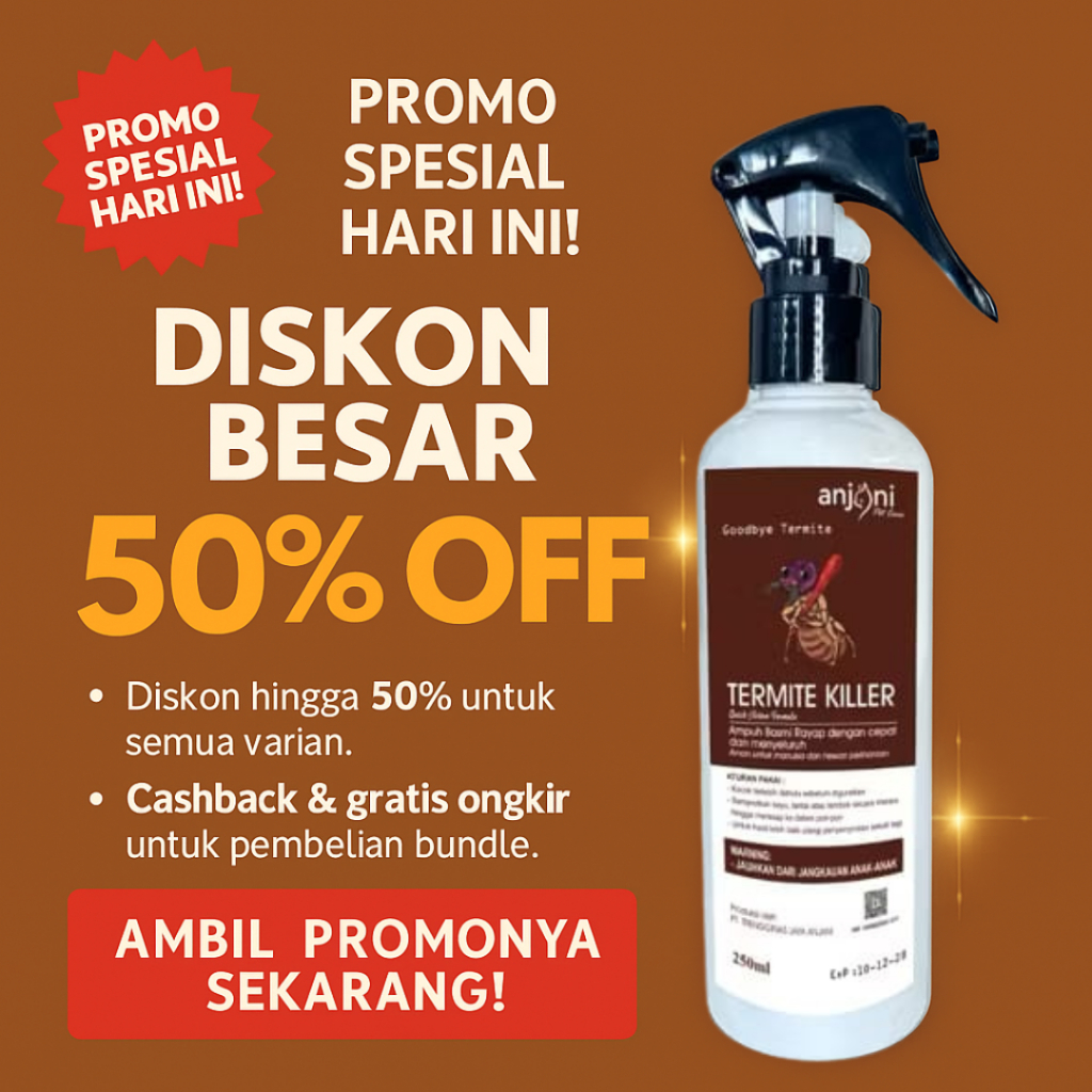 Obat Anti Rayap 250ml – Pembasmi Serangga Kayu Aman & Efektif bisa untuk furniture kayu