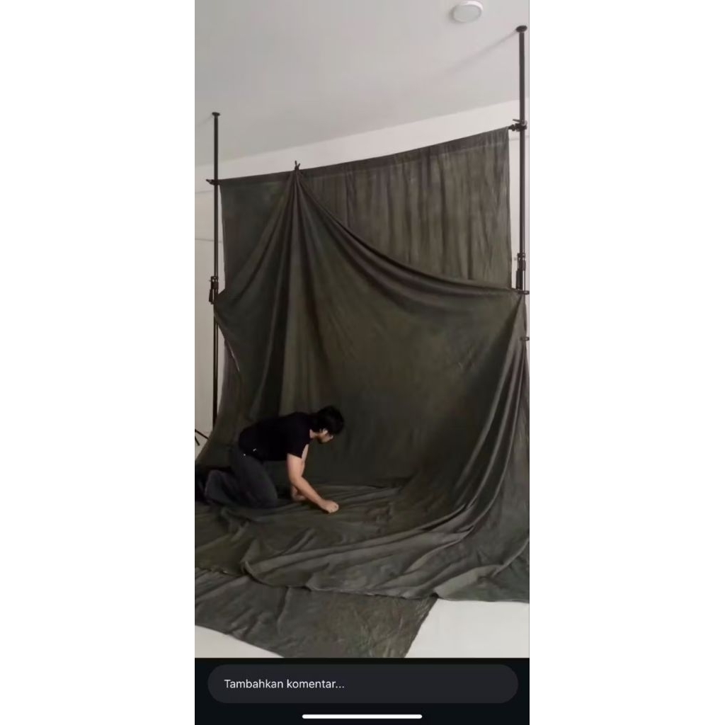background studio foto muslin abstrak hijau tua uk6x6m