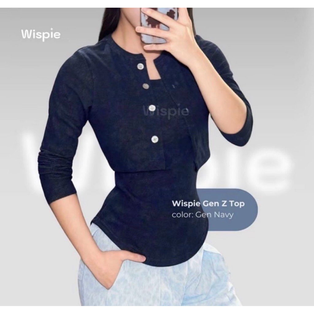 wispie gen z top navy size m (preloved)