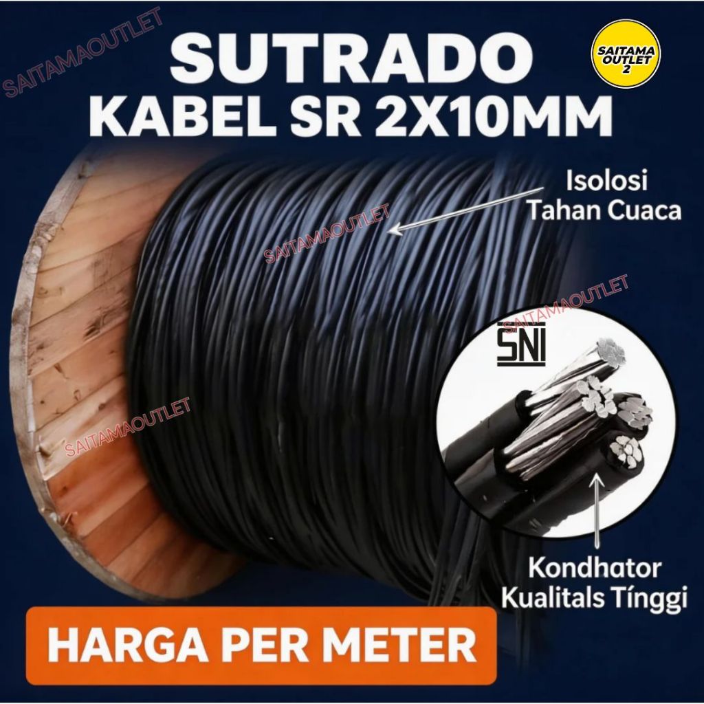 Sutradado Kabel Twist SR 2x10mm DX 2x10 MM Original 100% SNI Kabel Listrik PLN Twisted LMK SPLN Mura