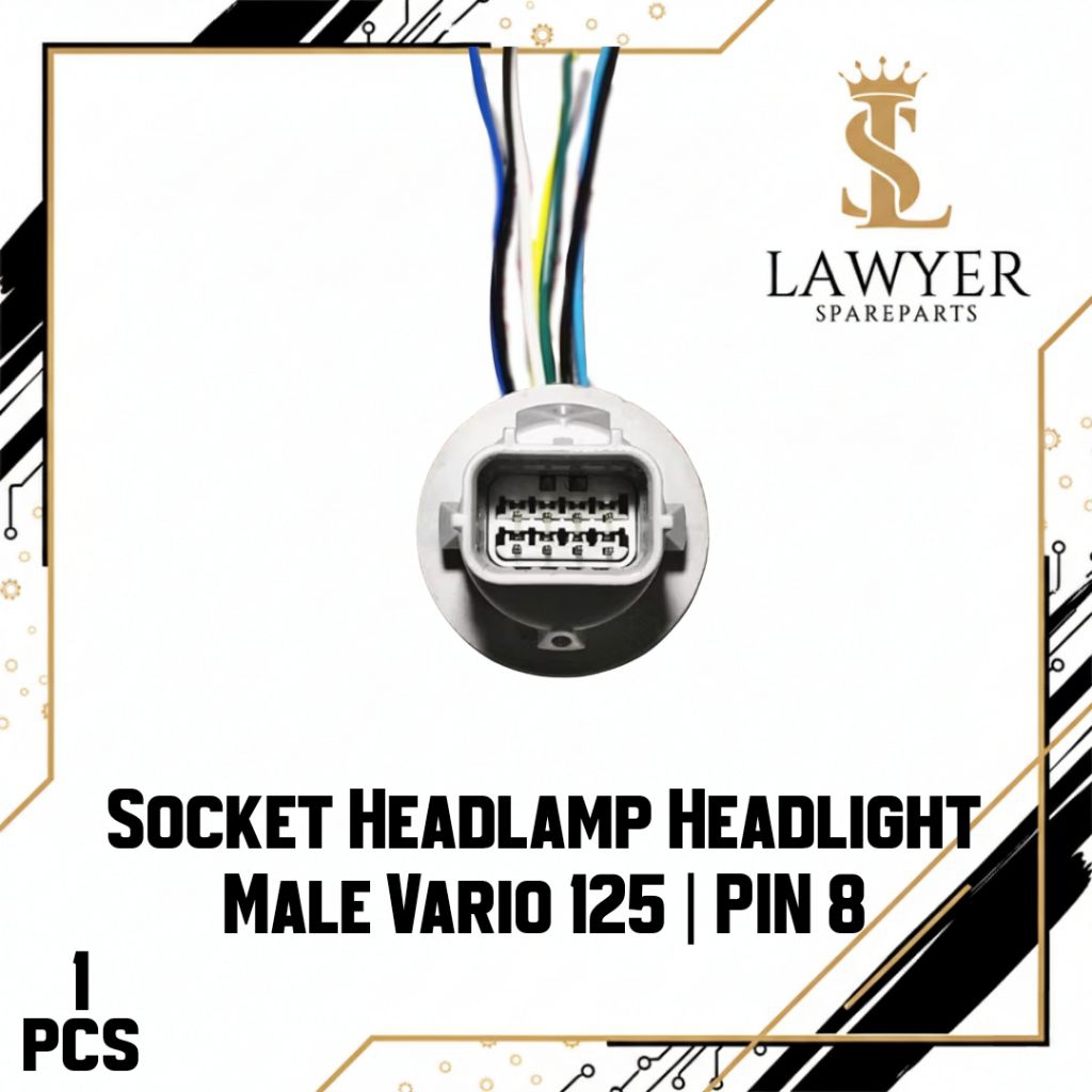 Socket Headlamp Headlight Depan PIN 8 Male New Vario 125 150 LED Soket Kabel Lampu Motor