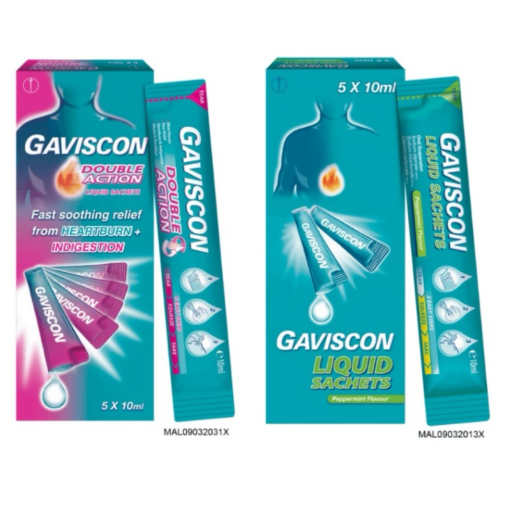 GAVISCON LIQUID SACHETS DOUBLE ACTION ORIGINAL MALAYSIA OBAT MAAG ASAM LAMBUNG ASLAM GERD TERBAIK TE