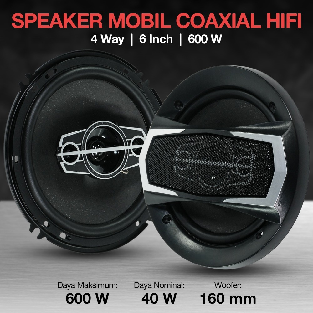 Speaker 6 Inch 600 W Coaxial HiFi 4 Way 2 PCS TaffSTUDIO - YL-1698B