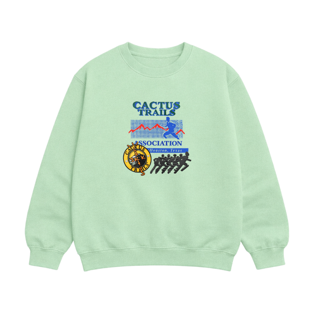 Iyothu Sweater Crewneck Pria & Wanita Mint Green Fleece Tebal Premium Sweater Distro Oversize Size M