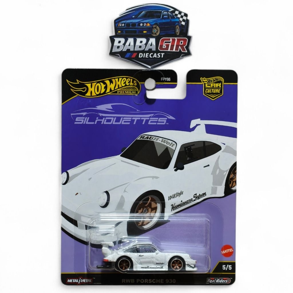 Hot Wheels Premium Reguler Silver Porsche RWB 911 918 930 934 935 Red Edition Free Protector