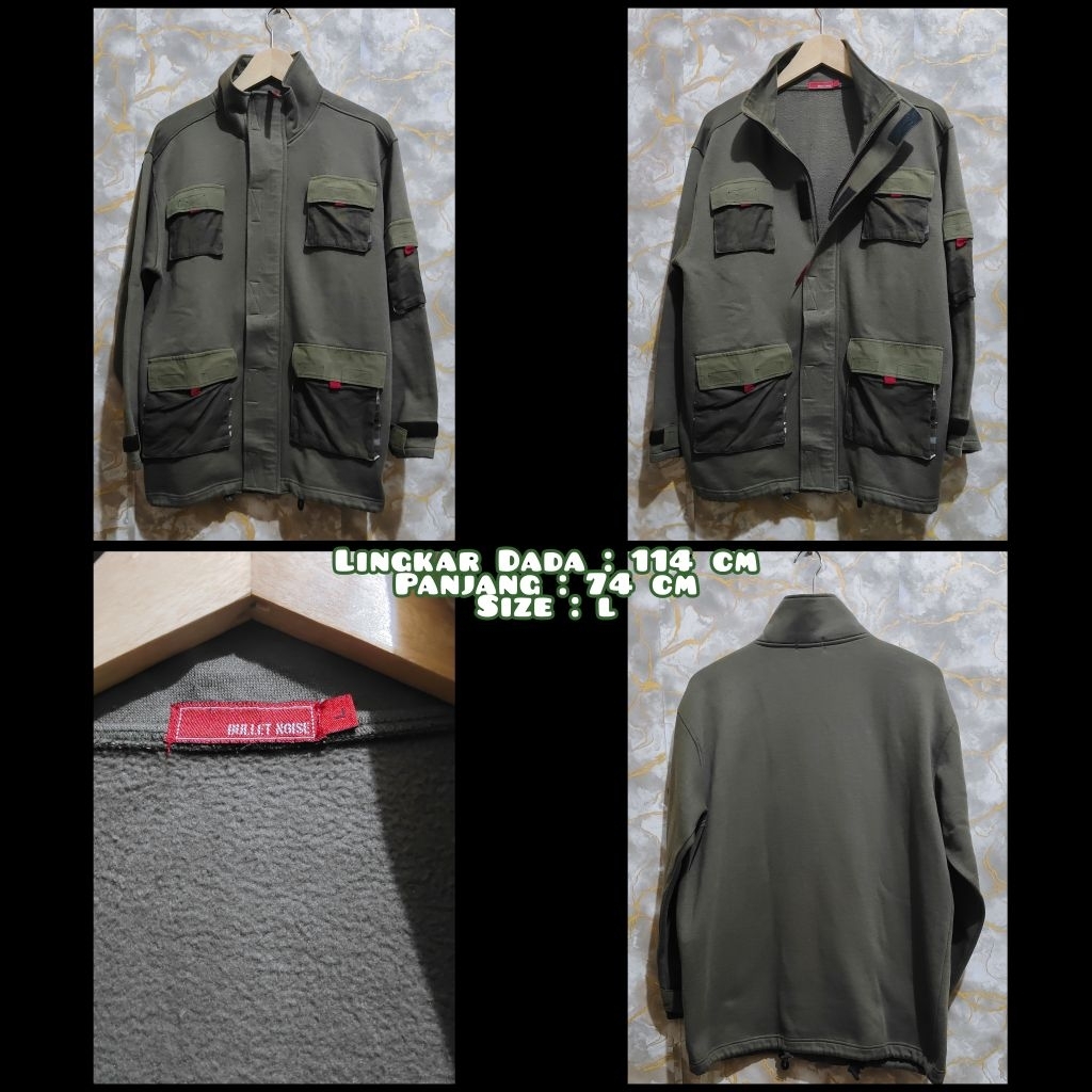 Jaket Parka Tebal Bahan Polar Vintage Rare Warna Hijau Army Second Original.