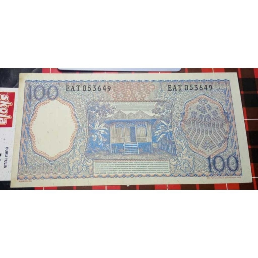 Langka uang 100 rupiah seri pekerja Biru 1964