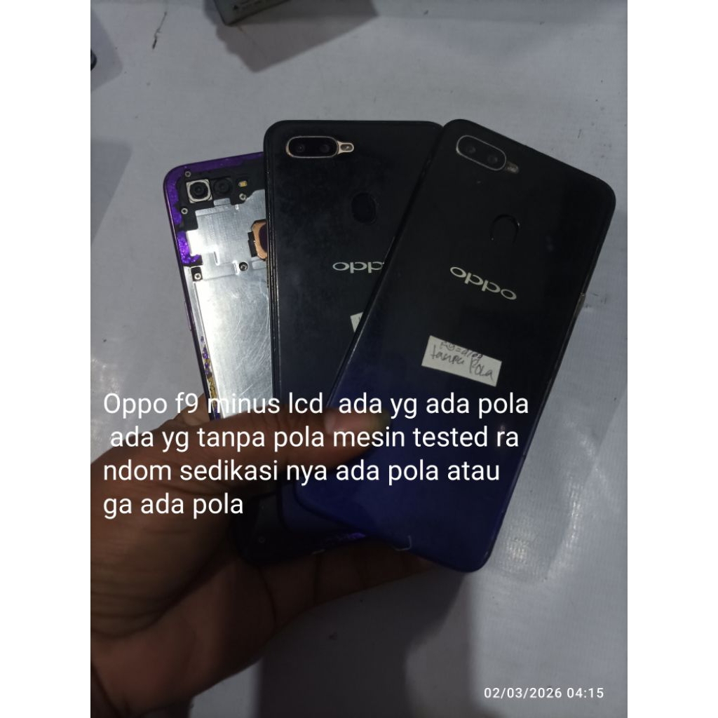Oppo f9 minus lcd mesin tested ada pola sinyal aman garansi