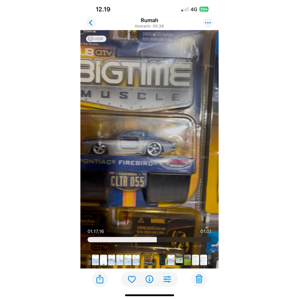 Diecast Jada Toys Skala 64 Pontiac Firebird Silver Biru