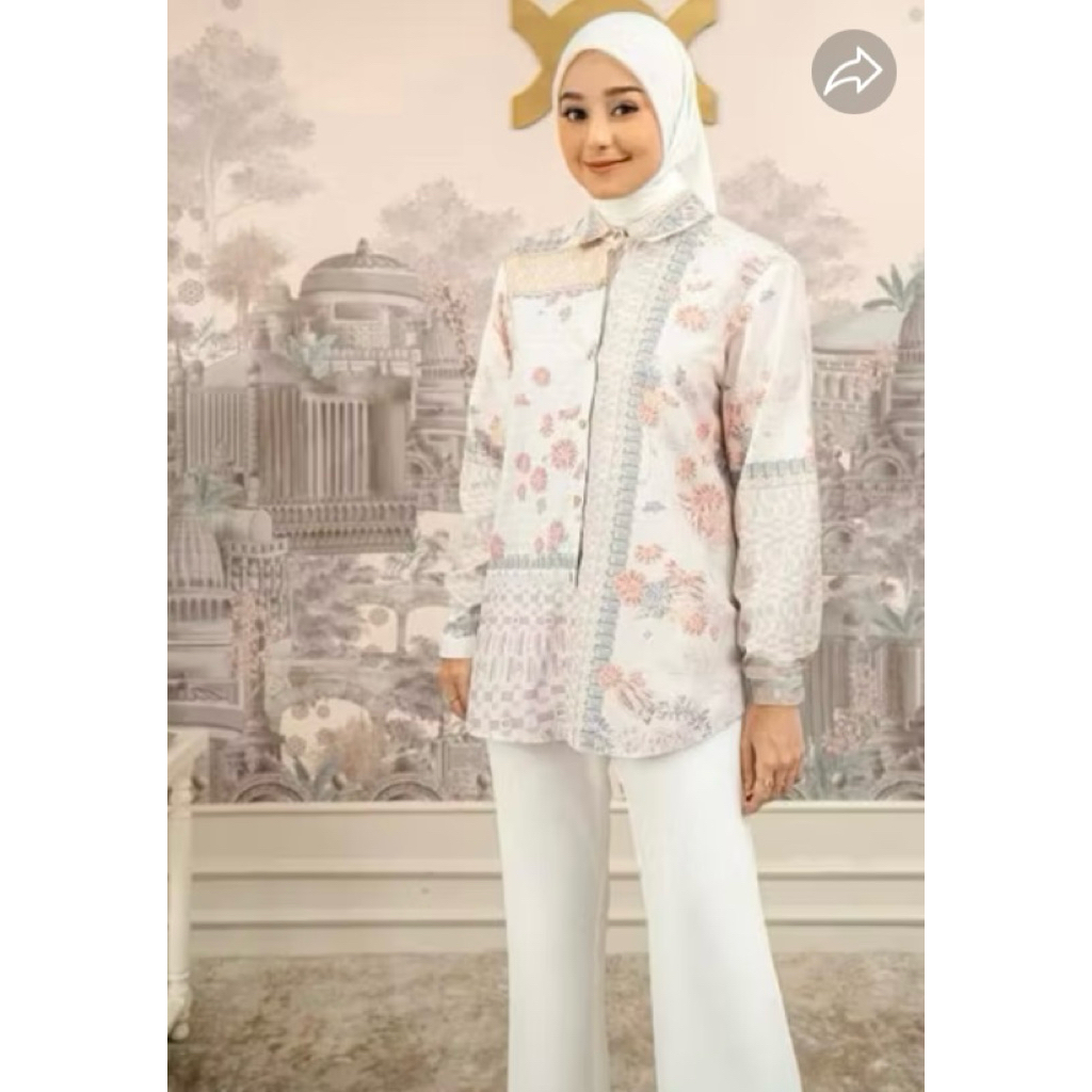 Wearing Klamby Malqaf Sentani Series Blouse Tunic Shirt Kemeja Atasan XL PL