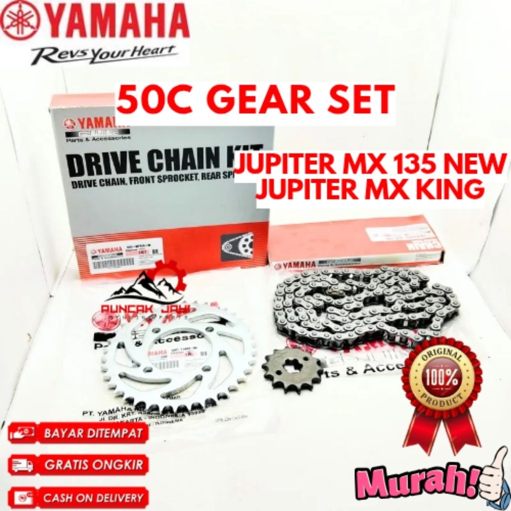 GEAR SET ORIGINAL YAMAHA KODE 50C,   GEAR SET JUPITER MX 135 NEW, GEAR SET JUPITER MX KING