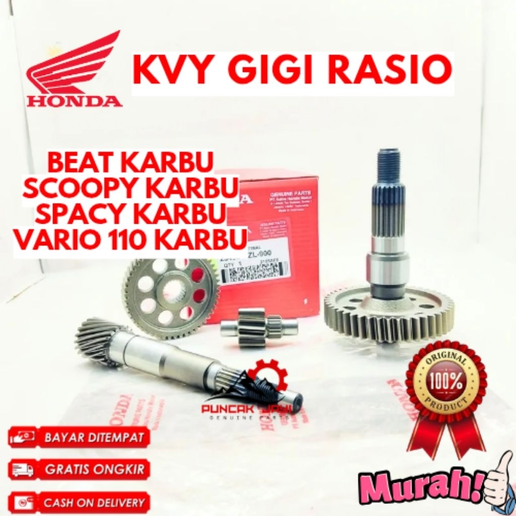 GIGI RASIO ORIGINAL HONDA KODE KVY, GIGI RASIO BEAT KARBU, GIGI RASIO SCOOPY KARBU, GIGI RASIO SPACY