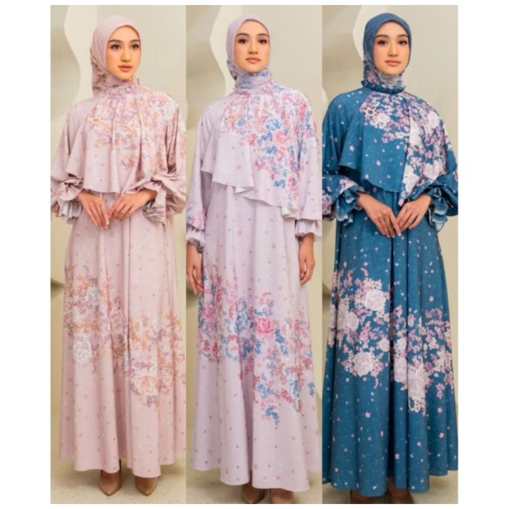 MAZAYA SET HIJAB DRESS WEARING KLAMBY NEW SIZE XL